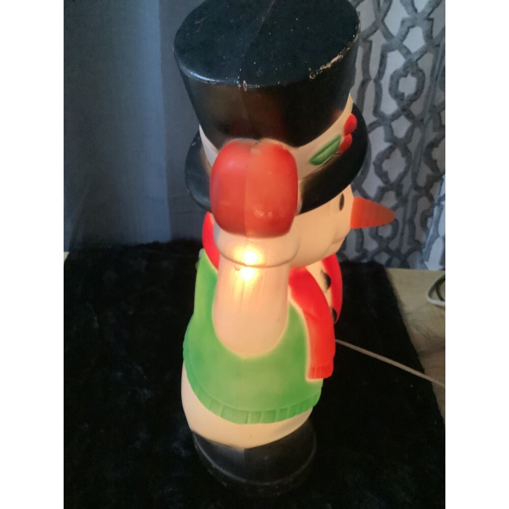 Frosty Snowman Blow Mold Vintage General Foam 18" Carrot - Picture 3 of 5